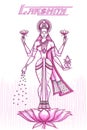 Indian Goddess Lakshmi in sketchy look Royalty Free Stock Photo