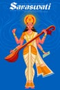Indian Goddess Saraswati playing veena Royalty Free Stock Photo