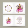 Indian goddess Shakti, postcard design