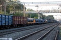 Indian goods train has stopped at rail station - Image