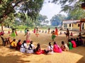 Indian governament school students playing sports