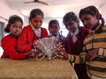 indian government school students making science project into the classroom in india January 2020