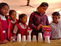 indian government school students making science project into the classroom in india January 2020