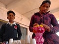 indian government school students making science project into the classroom in india January 2020