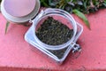 Indian green tea Masala Chai powder, dust, traditional beverage used as black tea Kerala Royalty Free Stock Photo