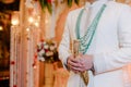 Indian groom getting ready wedding day Royalty Free Stock Photo