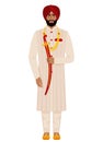 Indian groom in traditional costume