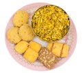 Indian Group of Diwali and Holi Celebration Food Royalty Free Stock Photo