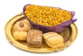Indian Group of Diwali and Holi Celebration Food Royalty Free Stock Photo