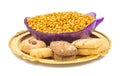 Indian Group of Diwali and Holi Celebration Food Royalty Free Stock Photo