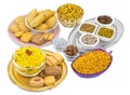 Indian Group of Diwali and Holi Celebration Food Royalty Free Stock Photo