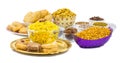Indian Group of Diwali and Holi Celebration Food Royalty Free Stock Photo