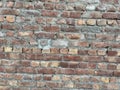 Indian Grunge brick wall texture for your background.Old red brick wall texture background in sunlight.Detailed old red brick wall Royalty Free Stock Photo