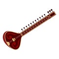 Indian guitar music instrument isolated on white Royalty Free Stock Photo