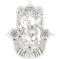 Indian Hamsa with an elephant.