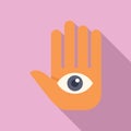 Indian hamsa icon flat vector. Eye in hand Royalty Free Stock Photo