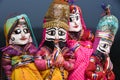 Indian handicraft, handmade puppet attached string, King and queen Rajasthan India.