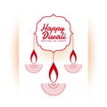 Indian happy diwali festival white background design