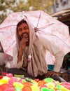 Indian happy man Color full colors of holi