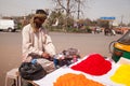 Indian happy man Color full colors of holi