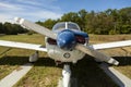Piper Cherokee PA 28 parked on the lawn Royalty Free Stock Photo