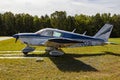 Piper Cherokee PA 28 parked on the lawn