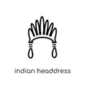 Indian Headdress icon from American Indigenous Signals collectio Royalty Free Stock Photo