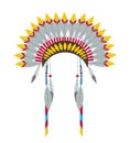 Indian headgear flat vector illustration