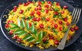 Indian glutenfree vegan breakfast -Poha Royalty Free Stock Photo