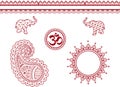 Indian henna elements