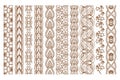 Indian Henna Seamless Borders