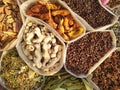 Indian Herbs Whole or Garam Masala in a traditional spice shop Royalty Free Stock Photo