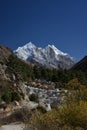 Indian Himalayas snowy peaks near Gangotri