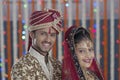 Indian Hindu Bride & Groom a happy smiling couple. Royalty Free Stock Photo