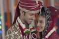 Indian Hindu Bride & Groom a happy smiling couple. Royalty Free Stock Photo