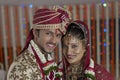 Indian Hindu Bride & Groom a happy smiling couple. Royalty Free Stock Photo