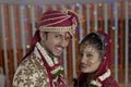 Indian Hindu Bride & Groom a happy smiling couple. Royalty Free Stock Photo