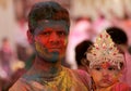 Indian Hindu celebrate Holi festival Royalty Free Stock Photo