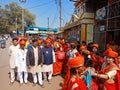 Indian hindu family crowd during Jagannath yatra on road in india oct 2019