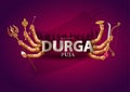 indian Hindu God durga Face in Happy Durga Puja Subh Navratri background. vector illustration design