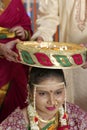 Indian Hindu symbolic ritual in wedding. Royalty Free Stock Photo