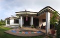 Indian Hindu traditional rangoli during festivals and celebrations on the front of house