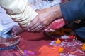 Indian Hindu Wedding ritual - Var puja Royalty Free Stock Photo