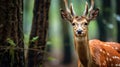 Indian hog deer stands alone. It is a small deer. It gets its name from the hog-like manner in which it runs through the