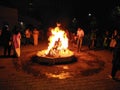 Indian holi celebration at night time