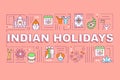 Indian holidays word concepts banner