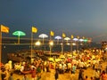 Indian holy aarati in front of Ganga river