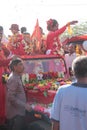 Indian Holy guru leads procession of faithful ceremony Royalty Free Stock Photo