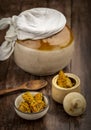 Indian homemade raw mango pickle Royalty Free Stock Photo