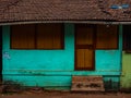 Indian house with traditional roof design at coastal side of Maharashtra